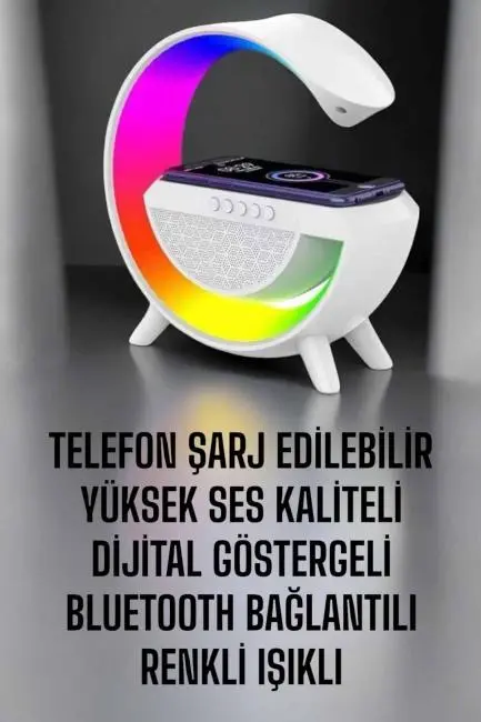 Android Uyumlu Akıllı Bluetooth Hoparlör Kablosuz Şarj Cihazı Standı