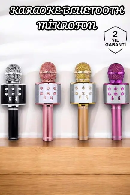 Şarjlı ve Uzun Pil Ömürlü Karaoke Mikrofon USB Bellek Destekli Profesyonel Ses