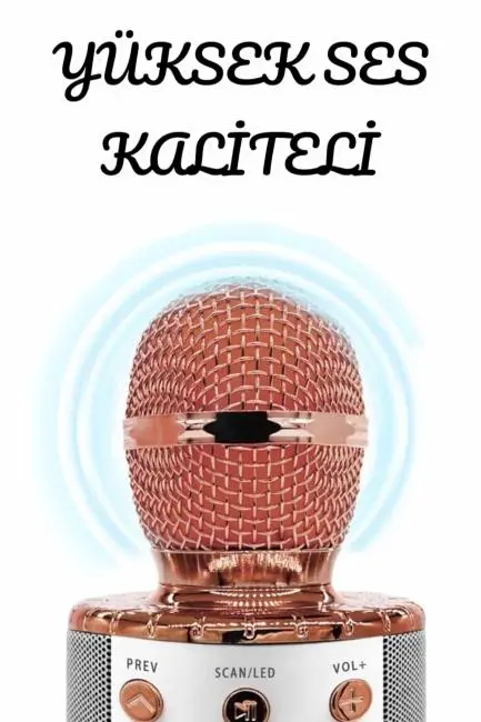 Şarjlı ve Uzun Pil Ömürlü Karaoke Mikrofon USB Bellek Destekli Profesyonel Ses