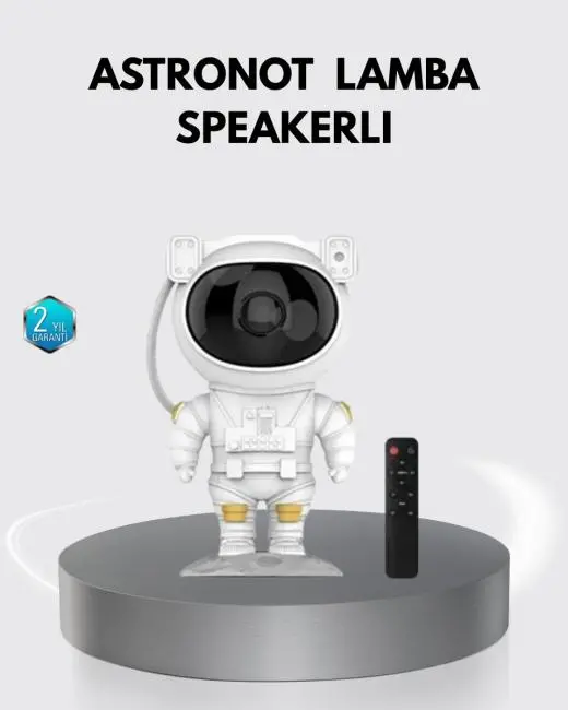 Astronot Şekilli Galaxy Projeksiyon Lambası Nebula Efektli Dekoratif Lamba