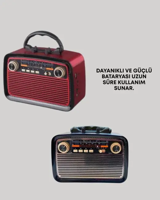 Bluetooth Bağlantılı Taşınabilir Hoparlör – FM/AM Radyo Özellikli Şarj Edilebilir Batarya 1 kg