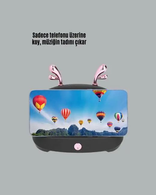 Akıllı Kablosuz Telefon Tutucu ve Stereo Hoparlör – Kolay Kullanım ve Yüksek Ses Kalitesi