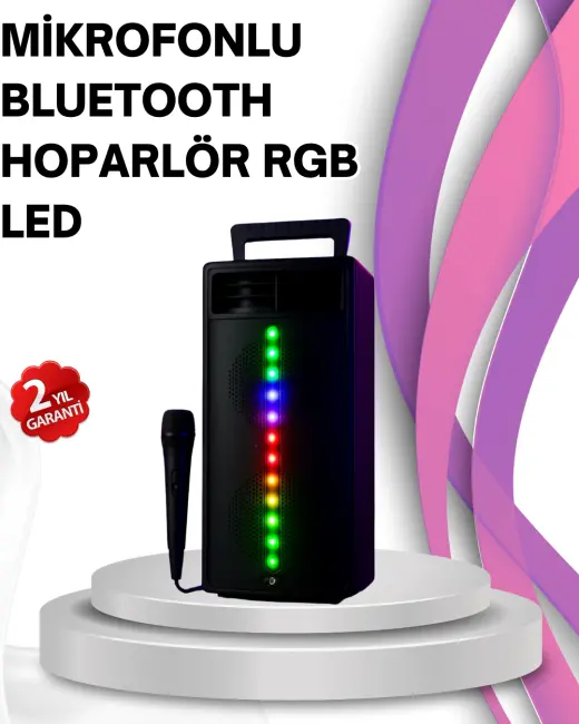 Renkli Işıklı Bluetooth Hoparlör – Taşınabilir Güçlü Ses Performansı