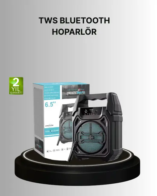 15W Güçlü Ses Çıkışlı Bluetooth Hoparlör FM Radyo ve Mikrofon Destekli