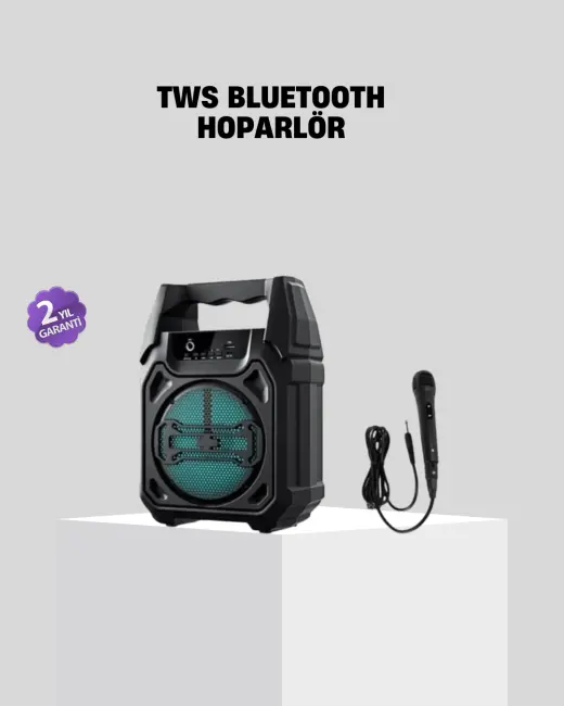 6.5 İnç Bluetooth Hoparlör Mikrofonlu Taşınabilir Karaoke ve Parti Sistemi