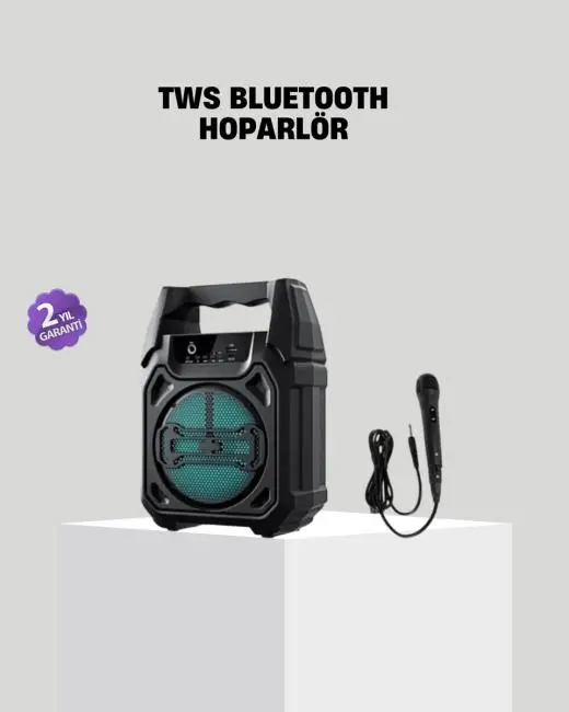 6.5 İnç Bluetooth Hoparlör Mikrofonlu Taşınabilir Karaoke ve Parti Sistemi