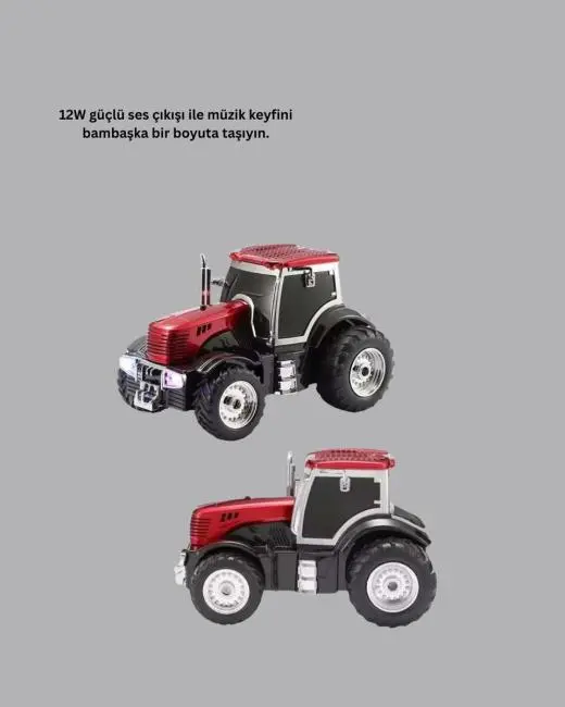 Traktör Tasarımlı Bluetooth Hoparlör USB TF AUX FM Radyo