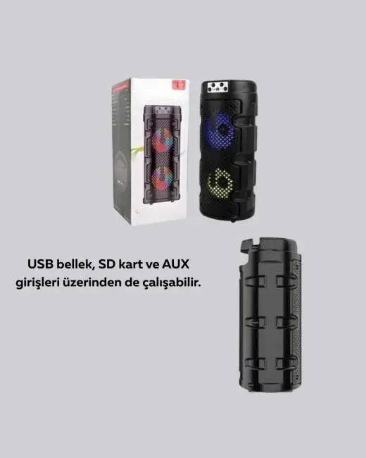 USB SD Kart ve AUX Girişli Taşınabilir Hoparlör
