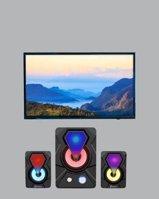 2.1 Kanal RGB LED Oyun Hoparlörü Subwoofer Destekli