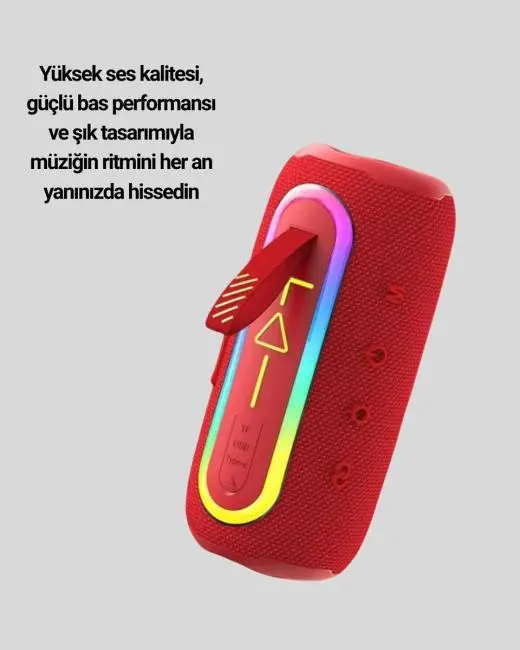 Taşınabilir Şarjlı Bluetooth Hoparlör Güçlü Bas