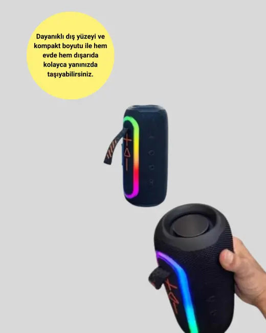 Yüksek Ses Kaliteli Kablosuz Hoparlör LED Işıklı