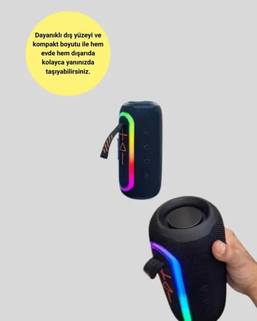 Taşınabilir Bluetooth Hoparlör Kırmızı IP67 Su Geçirmez