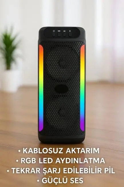 Yüksek Ses Güçlü Kablosuz Hoparlör  Karaoke Mikrofonlu