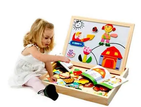 Mıknatıslı Çift Taraflı Ahşap Yazı Tahtası Seti