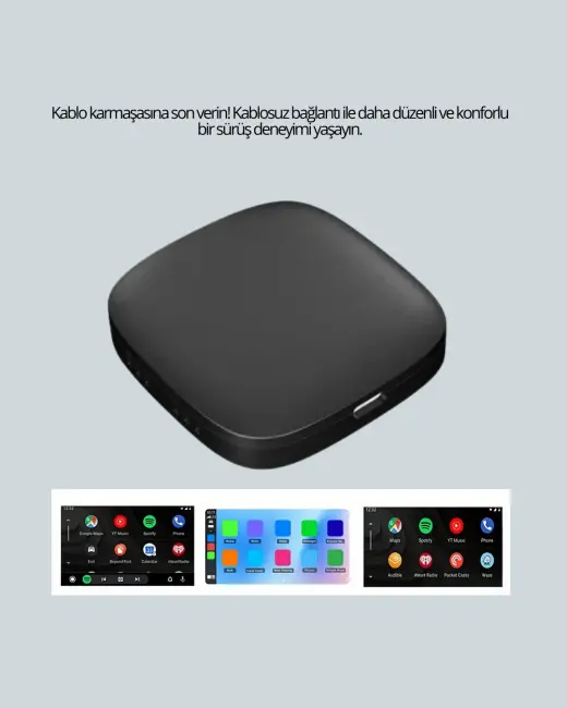 Kablosuz CarPlay ve Android Auto Dönüştürücü Adaptör