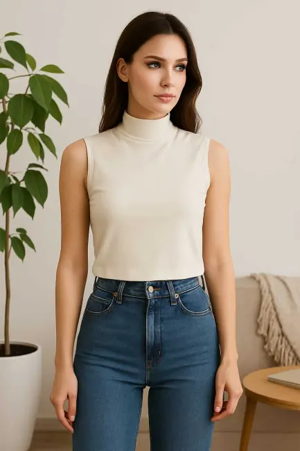 Kadın Kolsuz Body (2 Adet)-(17952)