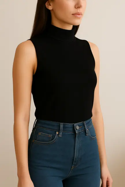 Kadın Kolsuz Body-(17952)