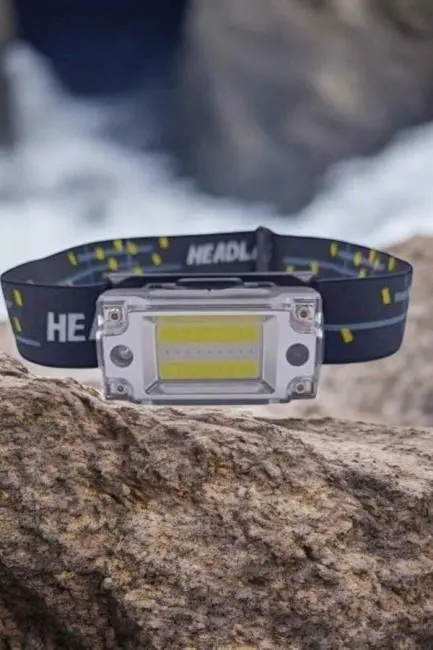 Beyaz Led Işık Sensörlü Kafa Lambası Lityum Batarya Led El Fenerli Şarjlı