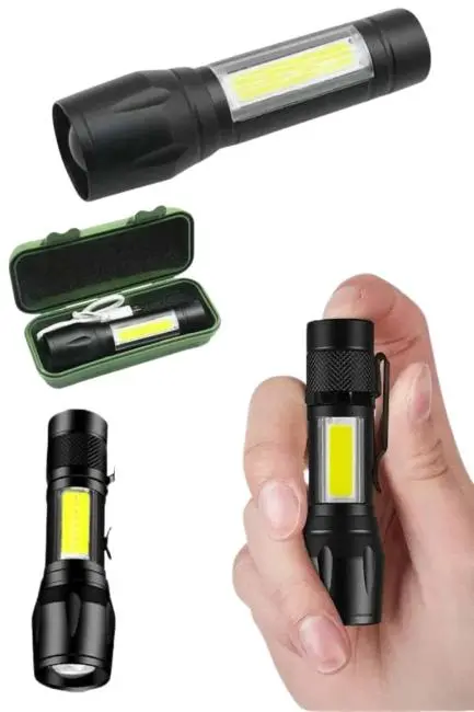 Uzun Menzilli Şarjlı El Feneri Uzun Ömürlü Led Işık Lamba