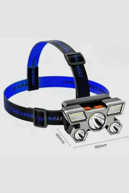 5 LED Far Şarj Edilebilir Güçlü Kafa Lambası Kamp Lambası 4 Modlu
