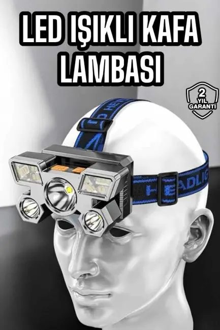 Kafa Lambası Hafif ve Esnek Çift Anahtarlı Far Led Işık