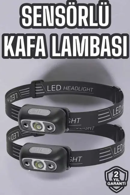 Kafa Lambası Kamp Lambası Led Işık Şarjlı Ayarlanabilir