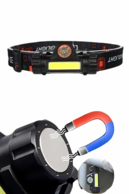 Kafa Lambası Çalışma Işığı Süper Parlak Mıknatıslı Lityum Lion Pilli