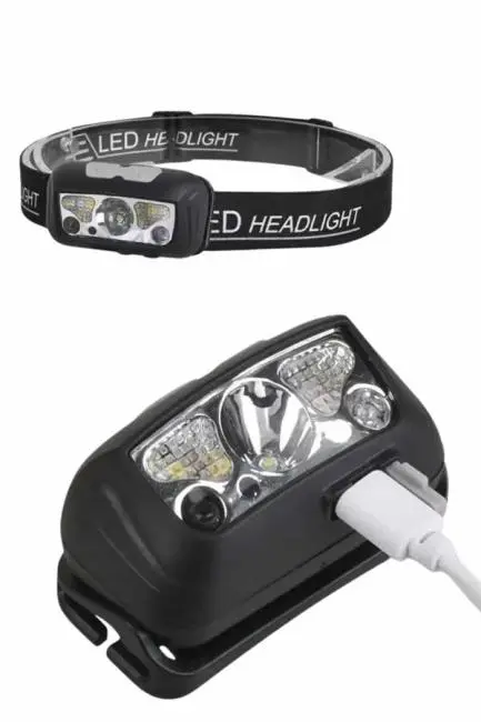 Sensörlü Şarjlı Type-c Şarj Işıklı Kafa Lambası Kamp Lambası