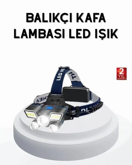 Profesyonel Şarjlı LED Far – IPX5 Suya Dayanıklı 4 Işık Modu Hareket Sensörlü