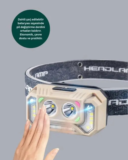 Hareket Sensörlü LED Far 45 Derece Ayarlı Şarj Edilebilir