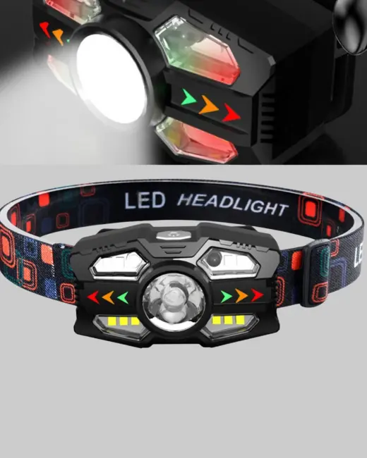 Şarj Edilebilir LED Far Hareket Sensörlü 5 Modlu Outdoor