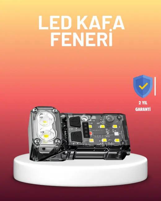 3 Fonksiyonlu LED Far El Feneri Çalışma Lambası Uzun Pil Ömürlü