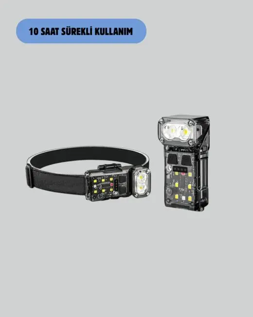 3 Fonksiyonlu LED Far El Feneri Çalışma Lambası Uzun Pil Ömürlü