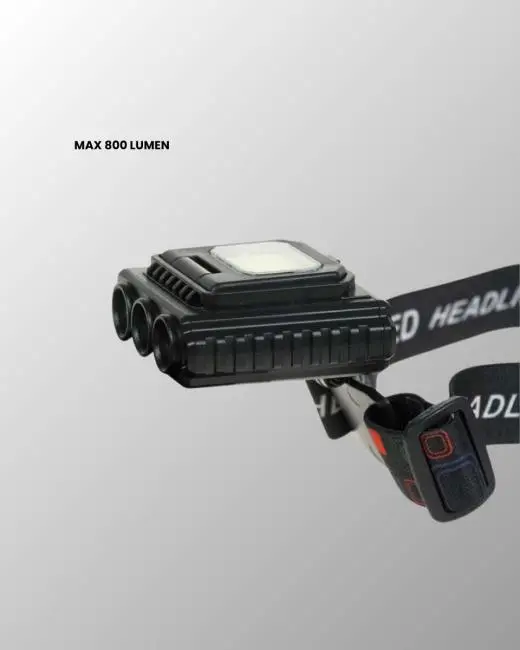 800 Lumen Çok Fonksiyonlu LED Kafa Lambası Type C Şarjlı