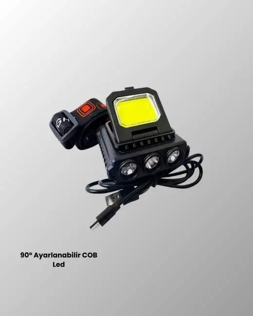 800 Lumen Çok Fonksiyonlu LED Kafa Lambası Type C Şarjlı
