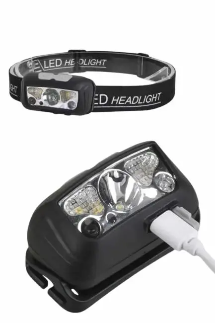 Sensörlü Şarjlı Type-c Şarj Işıklı Kafa Lambası Kamp Lambası