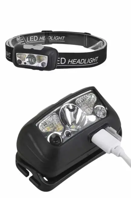 Sensörlü Şarjlı Type-c Şarj Işıklı Kafa Lambası Kamp Lambası