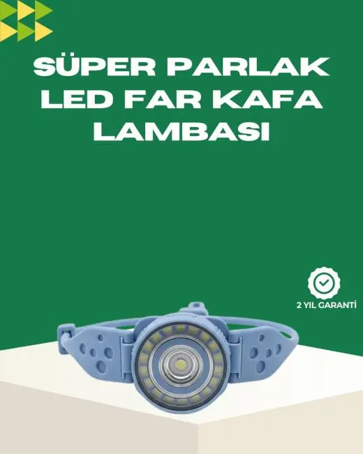 LED Kafa Lambası Kamp Yürüyüş ve Gece Kullanımı İçin