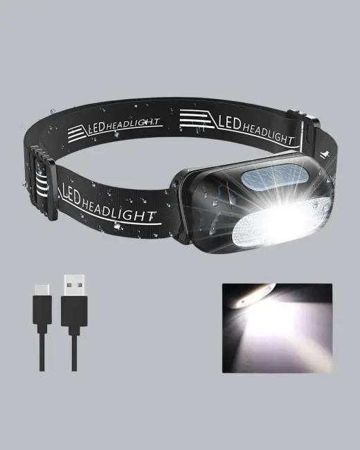 Gece Balıkçılığı İçin Ultra Parlak Şarjlı Kafa Lambası | 4 Işık Modu + USB Şarj