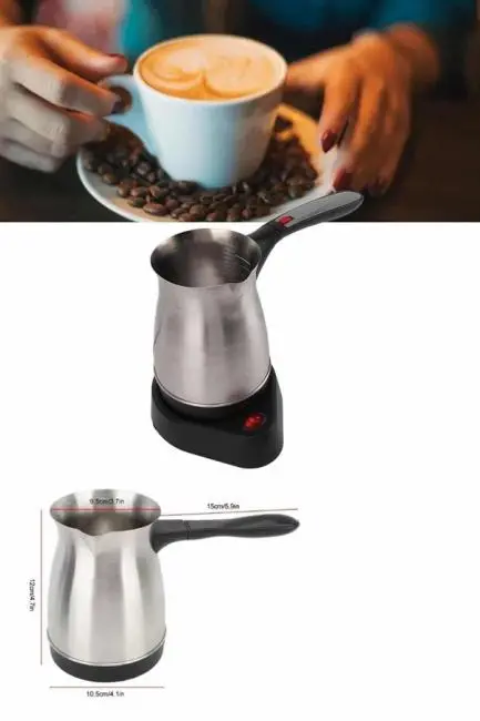 Yeni Nesil Türk Kahve Makinesi Cezvesi Siyah Gri Kablolu Pratik