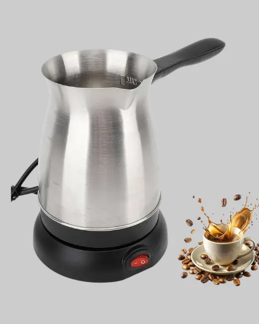 Elektrikli Türk Kahvesi Cezvesi 800W Kablosuz Döner Tabanlı