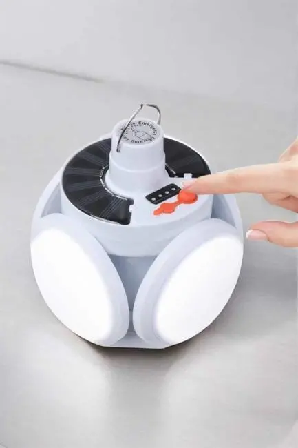 Katlanabilir Taşınabilir Kamp Lambası Işıldak Beyaz Işık Güneş Enerjili Solar Aydınlatma