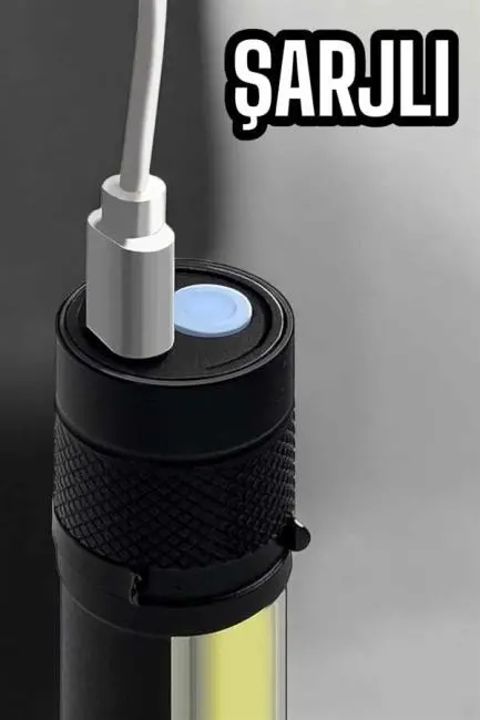 El Feneri Led USB Şarjlı Zoom Mini Led Işık Acil Durum Feneri