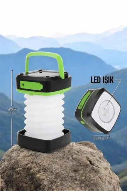 Led Lamba Kamp Lambası Hafif Taşınabilir Şarj Süreli Akordeon El Fenerli