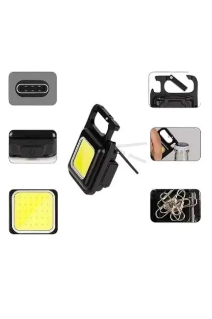 Anahtarlık Çok Amaçlı Mıknatıslı Taşınabilir Işık Led Şarjlı