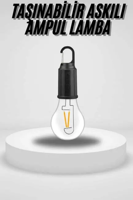 Taşınabilir Askılı Ampul Kamp Lambası Askılı Type-C Şarjlı Bahçe Lambası