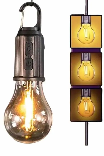 Şarjlı Dekoratif Kamp Lambası Askılı Ampul Led Işık Type-C Girişli