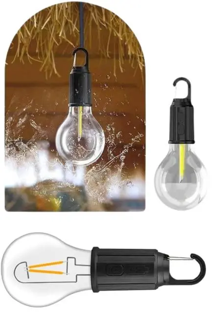 Taşınabilir Şarjlı Led Ampul Askılı Lamba Kamp Bahçe Lambası