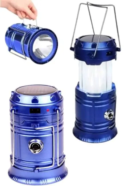 Kamp Feneri Şarj Edilebilir Güneş Enerjili Işıldak USB Şarjlı