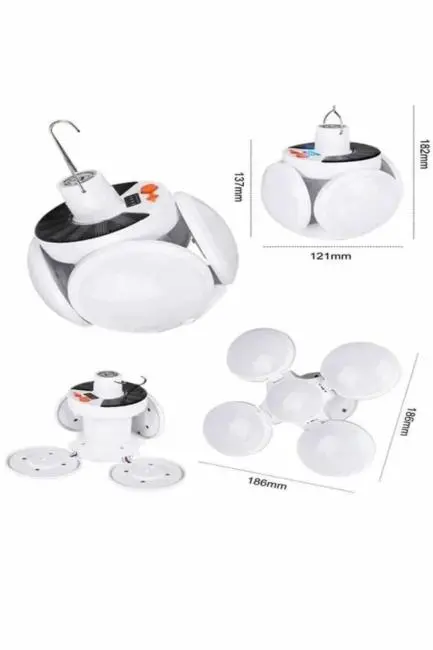 5 Kanatlı Bahçe Aydınlatma Led Askılı Solar Güneş Enerji Usb Sarjlı